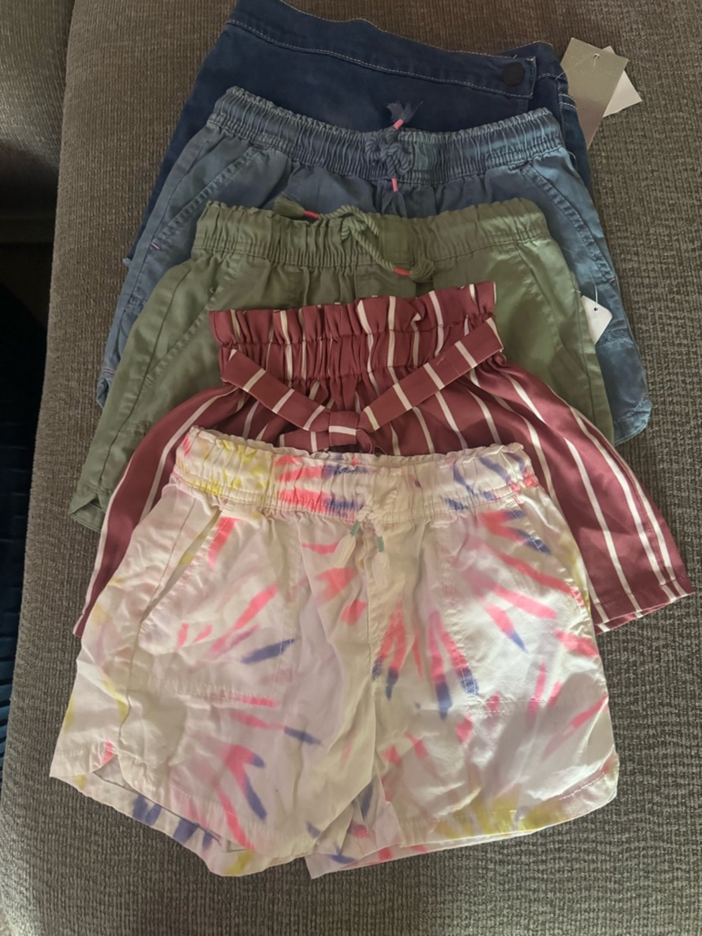 Stack of girls  Elastic Waist Shorts in Multi Colors